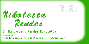 nikoletta rendes business card